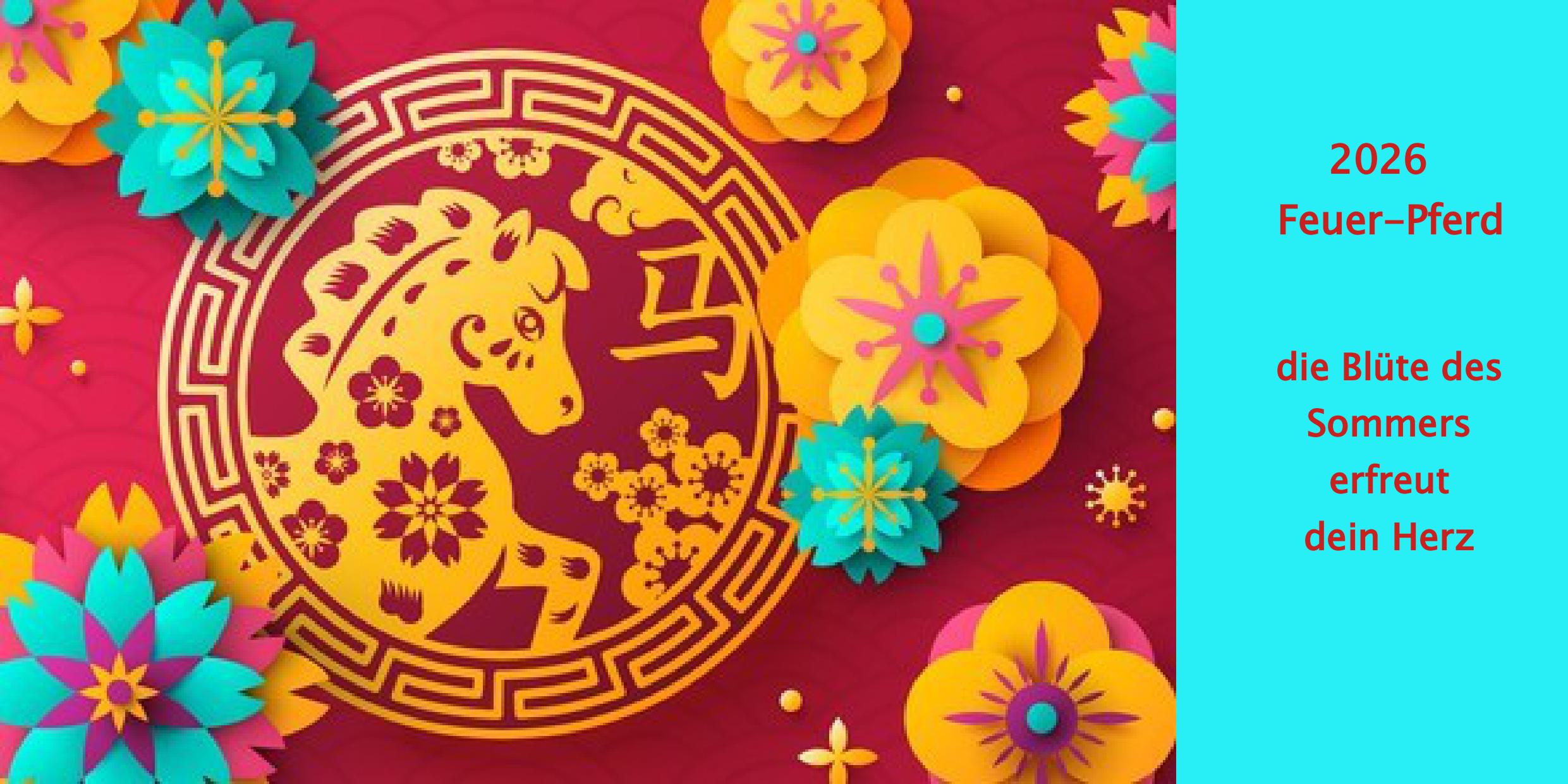 Feuer Pferd Karte vorn